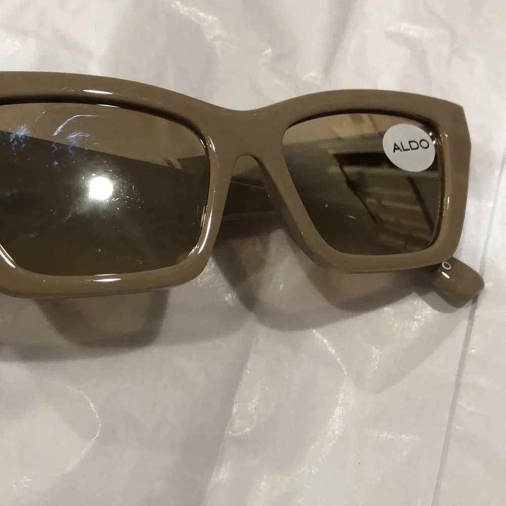 Aldo‎ tan latte square cat eye reflective sunglasses new